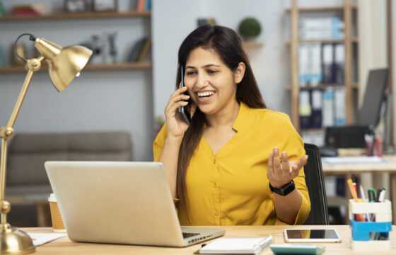 Portrait of a businesswoman working in a modern office